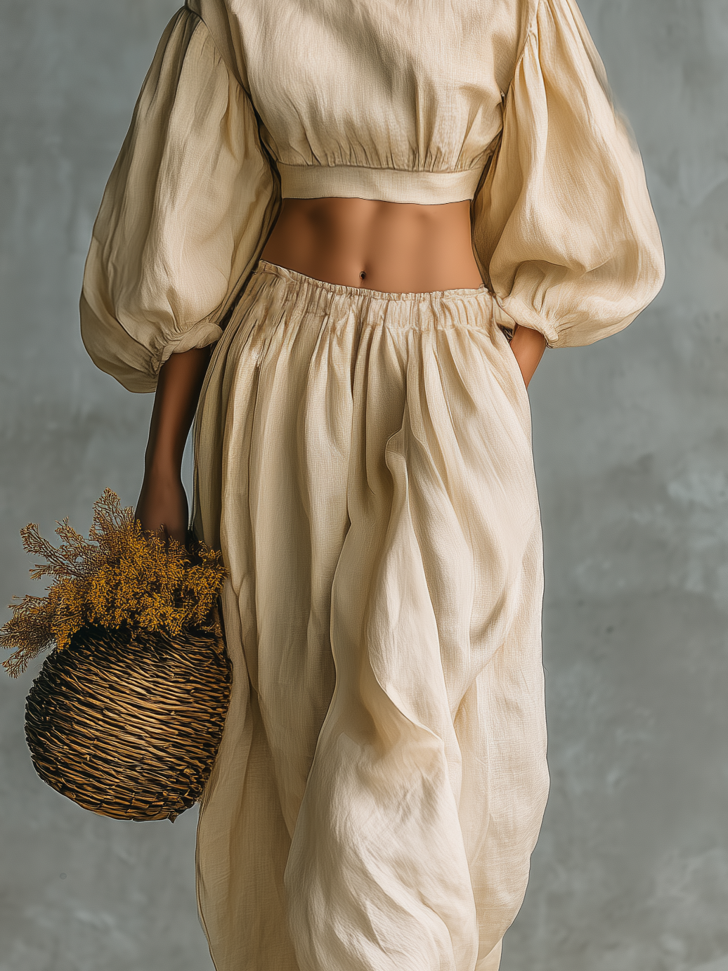 Conjunto informal de algodón y lino