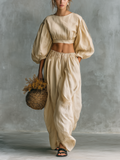 Conjunto informal de algodón y lino