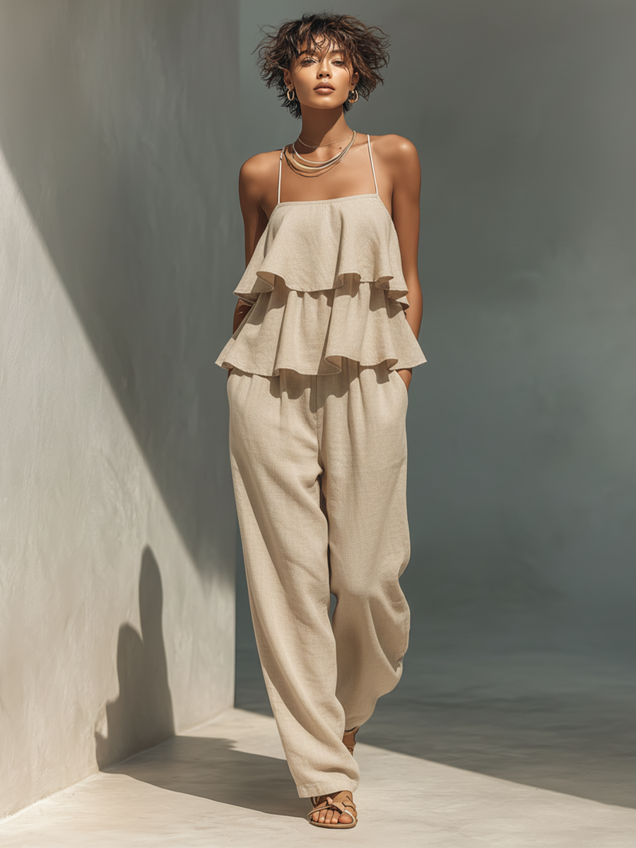 Mono de lino en color beige