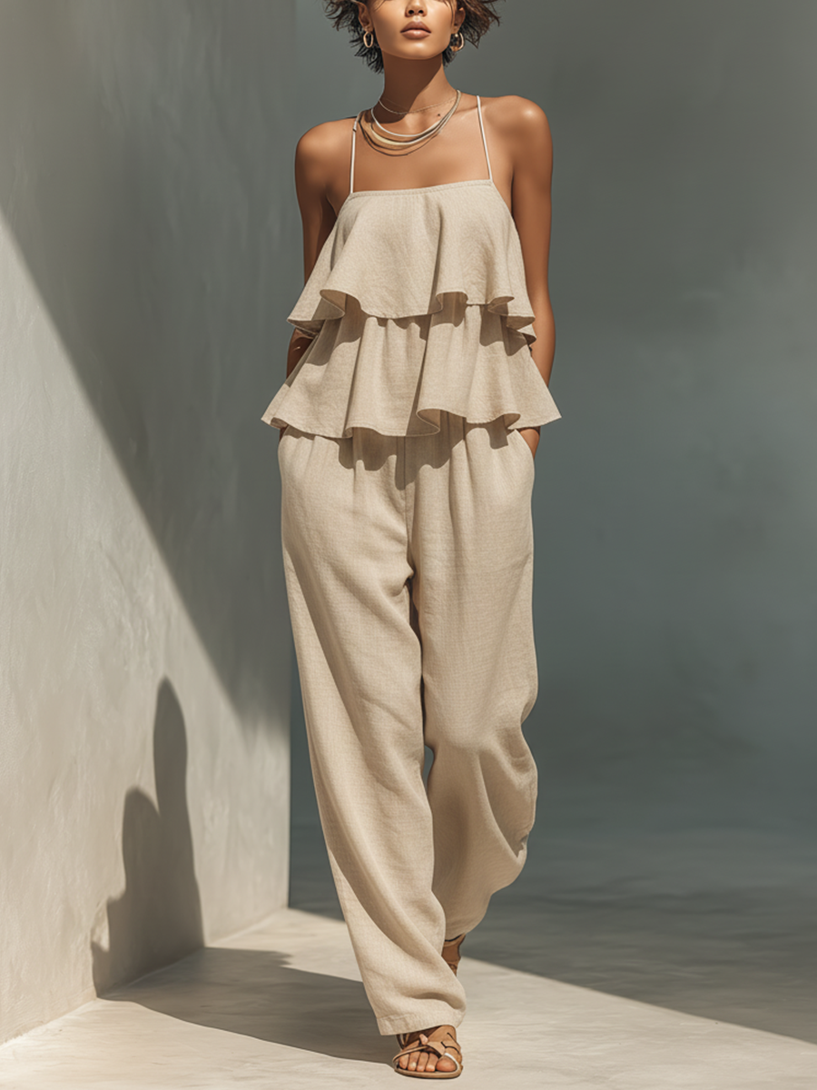 Mono de lino en color beige