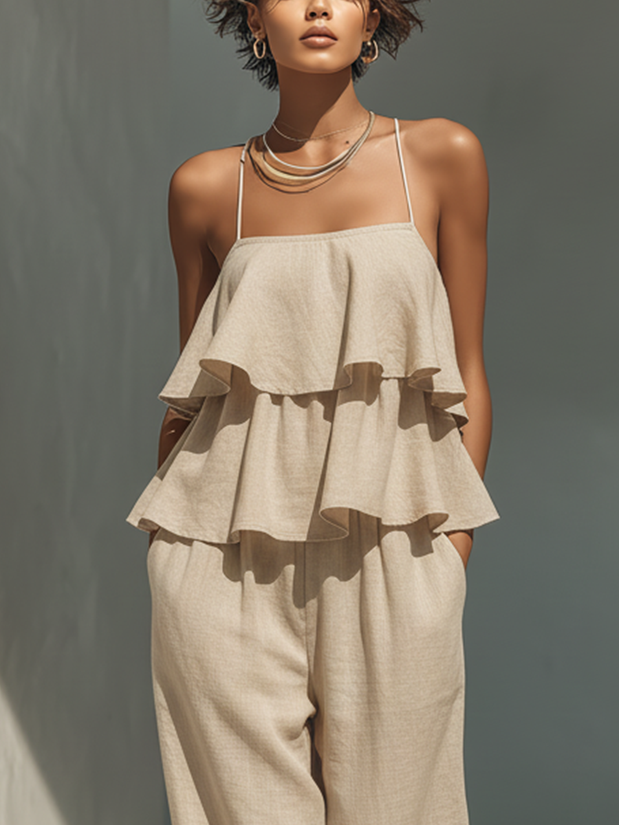 Mono de lino en color beige