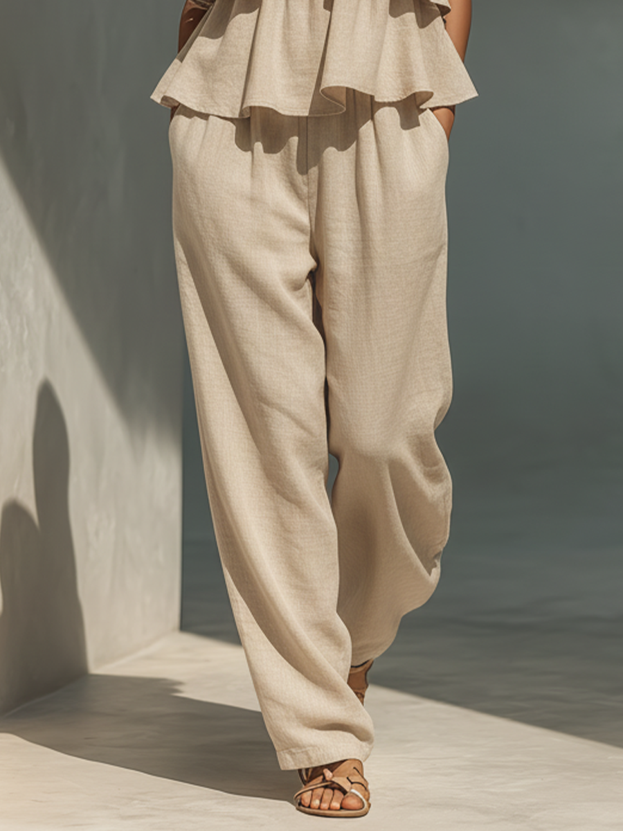 Mono de lino en color beige