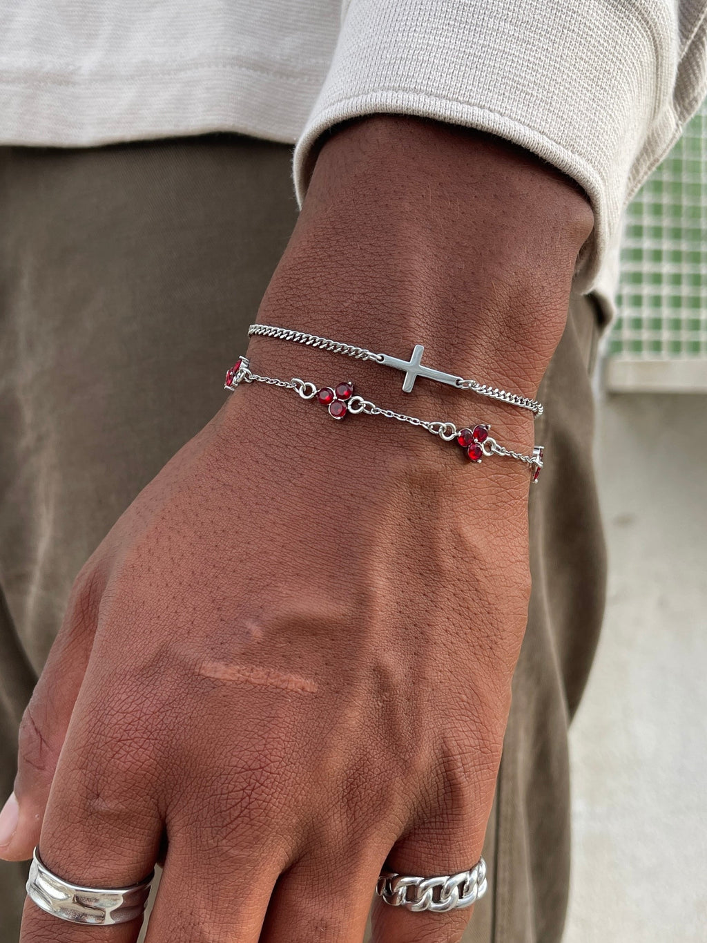 PULSERA CRUZADA | Plata