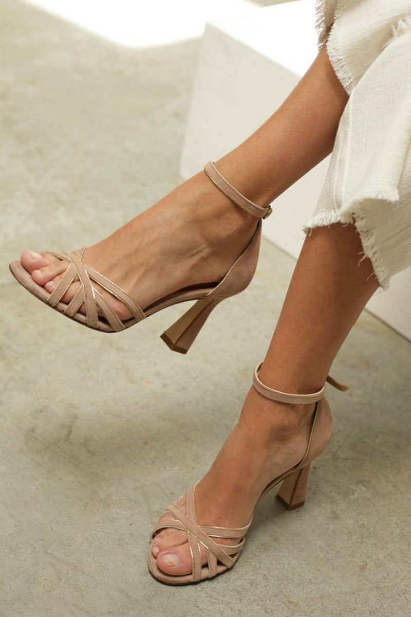 Tacones Slim de Punta Redonda Patchwork