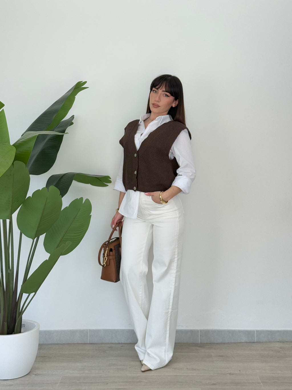 Vaqueros blancos de corte ancho