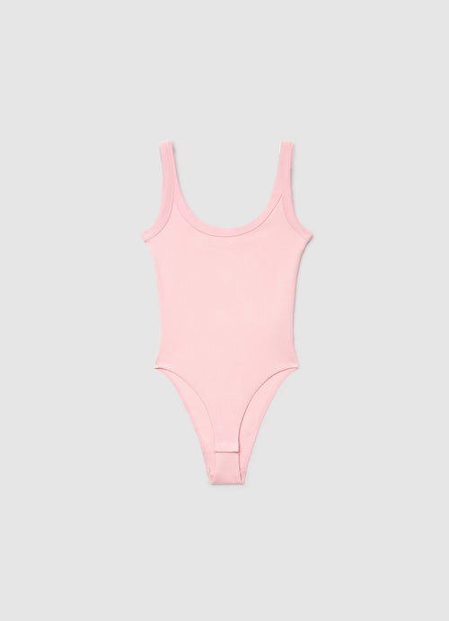 Body de canalé con cuello ancho