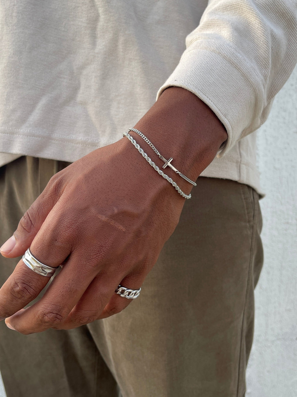 PULSERA CRUZADA | Plata